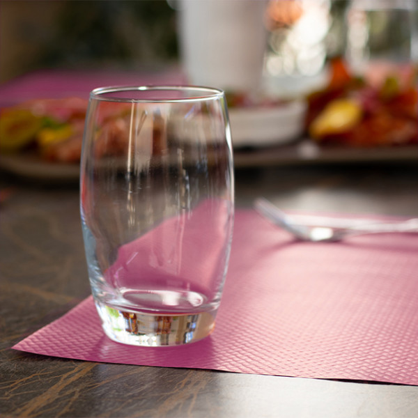 Sets de table en papier rose fuchsia pas chers pour restaurant