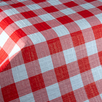 Nappe en papier gaufré vichy rouge et blanc en rouleau 1,18 x 25 m