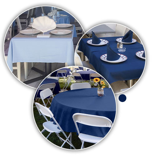 Chemin de table pour nappe bleue