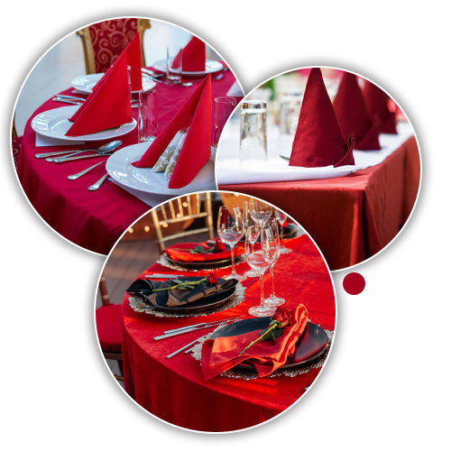 Chemin de table pour nappe rouge