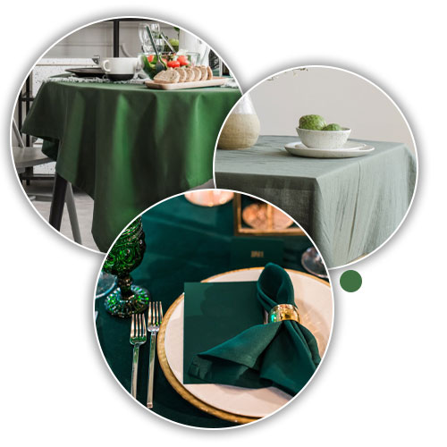 Chemin de table pour nappe verte