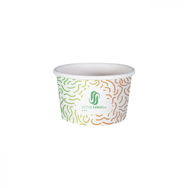 Pot à glace 4 Oz 100% carton 0% plastique personnalisé - Impression digitale couleurs illimitées