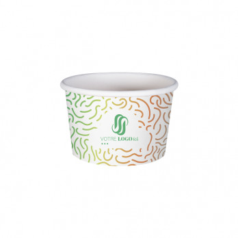 Pot à glace 6 Oz 100% carton 0% plastique personnalisé - Impression digitale couleurs illimitées