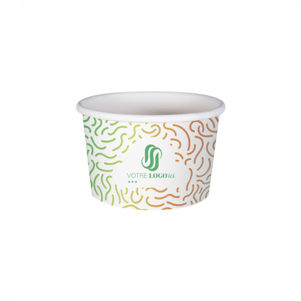 Pot à glace 6 Oz 100% carton 0% plastique personnalisé - Impression digitale couleurs illimitées