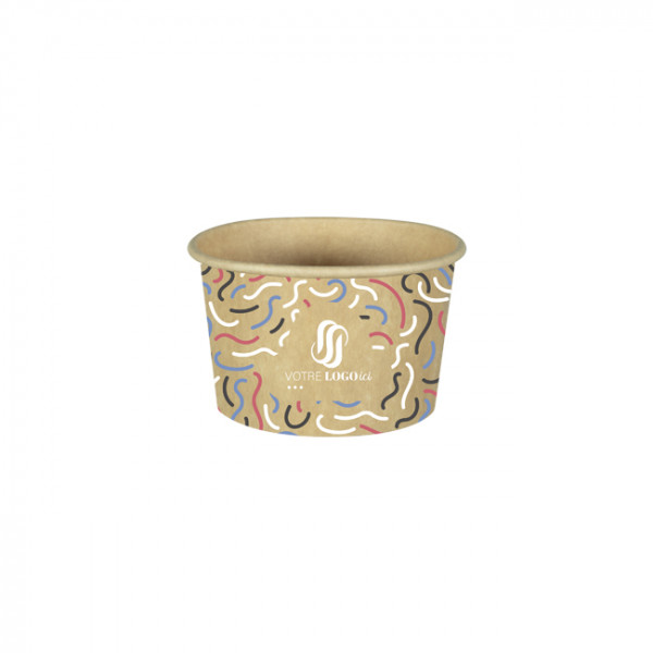 Pot à glace 4 Oz en carton personnalisé - Impression jusqu'à 4 couleurs