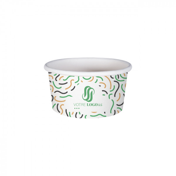 Pot à glace 6 Oz en carton personnalisé - Impression jusqu'à 4 couleurs