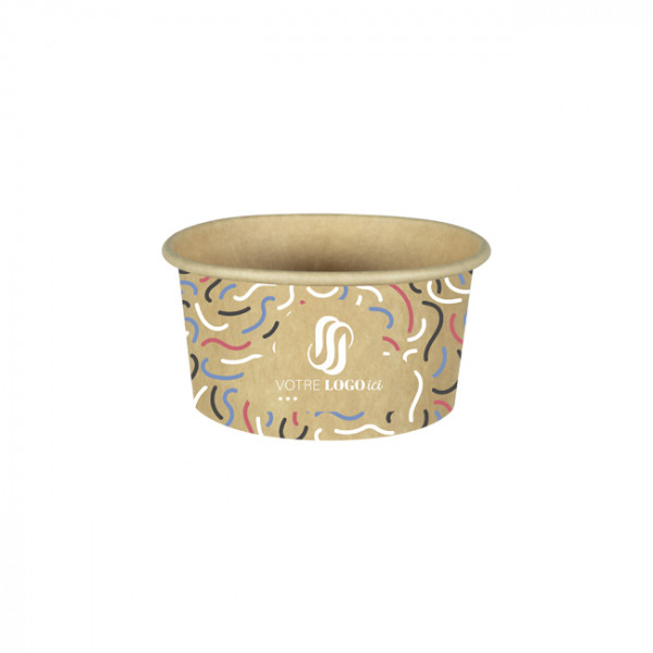 Pot à glace 6 Oz en carton personnalisé - Impression jusqu'à 4 couleurs