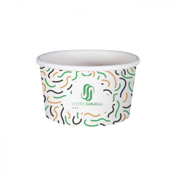 Pot à glace 8 Oz en carton personnalisé - Impression jusqu'à 4 couleurs