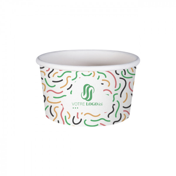 Pot à glace 8 Oz en carton personnalisé - Impression jusqu'à 4 couleurs