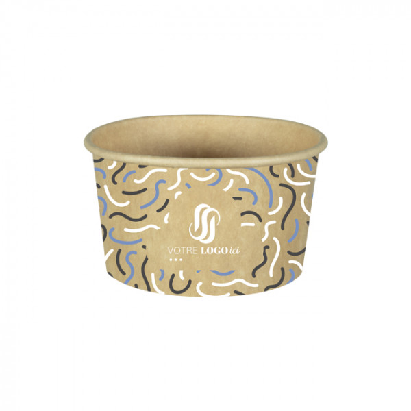 Pot à glace 8 Oz en carton personnalisé - Impression jusqu'à 4 couleurs