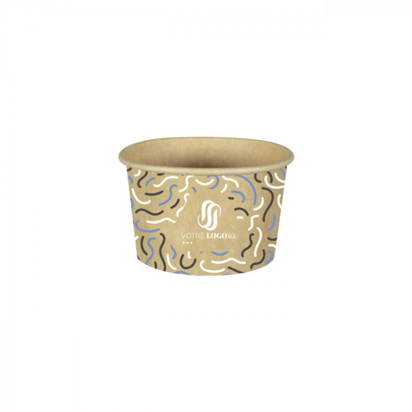 Pot à glace 4 Oz 100% carton 0% plastique personnalisé - Impression jusqu'à 4 couleurs