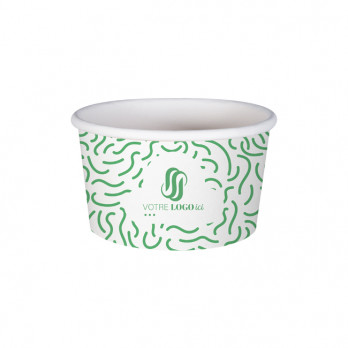 Pot à glace 8 Oz 100% carton 0% plastique personnalisé - Impression jusqu'à 4 couleurs