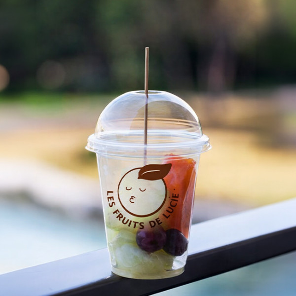 Pots alimentaires en plastique personnalisé en couleur avec couvercle pour dégustation de fruits à emporter