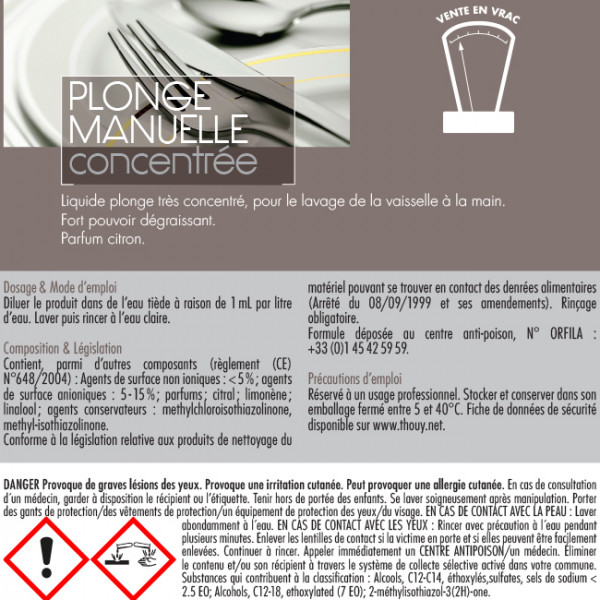 plonge manuelle concentrée Thouy vrac B30000TV en vrac au kg plonge manuelle concentrée Thouy vrac B30000TV 2 plonge manuelle concentrée Thouy vrac B30000TV 1