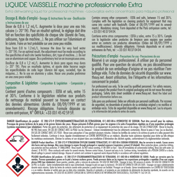 Liquide vaisselle manuel 5L, différents de machine 20L pro.