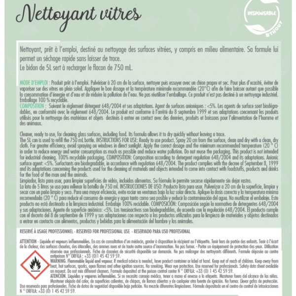 Nettoyant vitres écolabel Thouy bidon 5L B26280.
