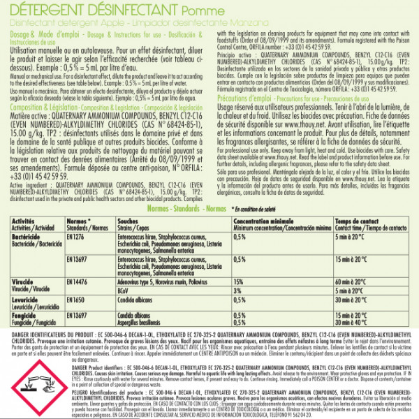 detergent, desinfectant, pomme, Thouy, bidon, 5L, B50034