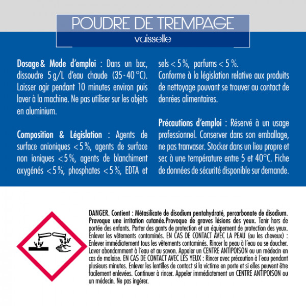 Poudre vaisselle + options complémentaires.