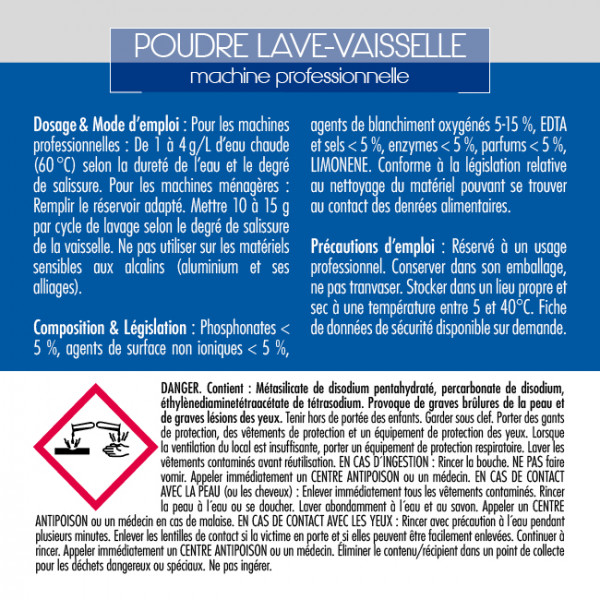 Liquide éco rinçage vaisselle pro 5L - Lavage machine.