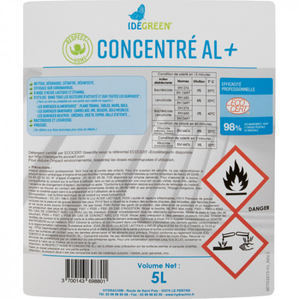 Produit d'entretien cuisines, sanitaires et surfaces écologique