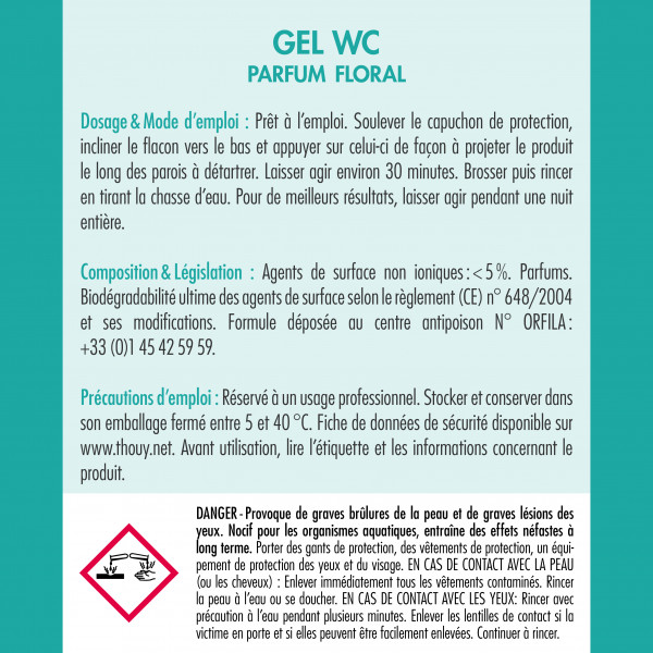Notice utilisation gel WC Thouy 1 L