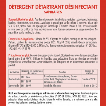 Détergent détartrant désinfectant sanitaires 5 L - LES ESSENTIELS