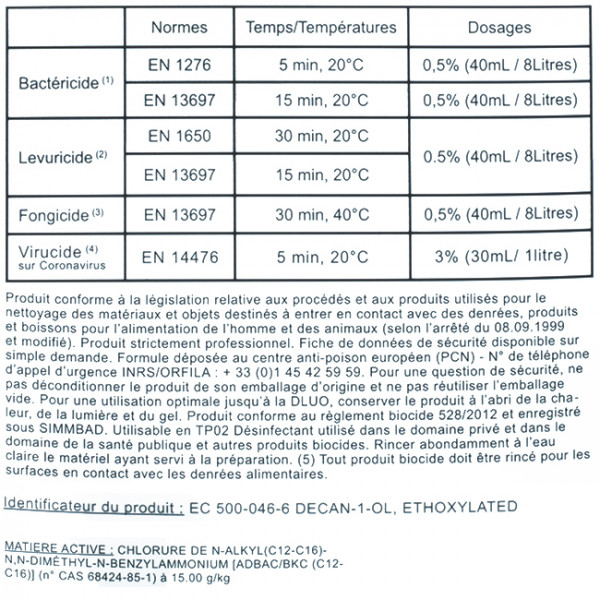 Détergent désinfectant parfumant Floral 5 L