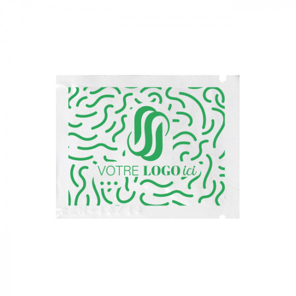 Lingette rafraîchissante personnalisée 6 x 8 cm - Impression jusqu'à 3 couleurs