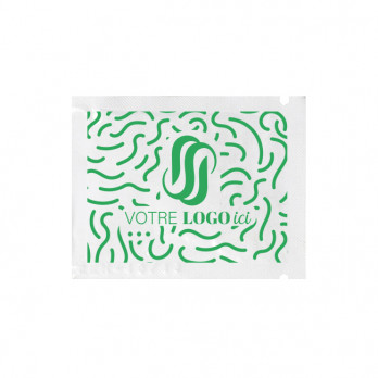 Lingette rafraîchissante personnalisée 6 x 8 cm - Étui blanc - Impression jusqu'à 3 couleurs
