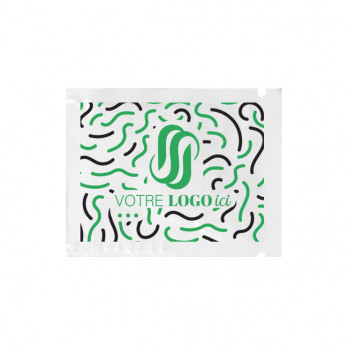 Lingette rafraîchissante personnalisée 6 x 8 cm - Étui blanc - Impression jusqu'à 3 couleurs