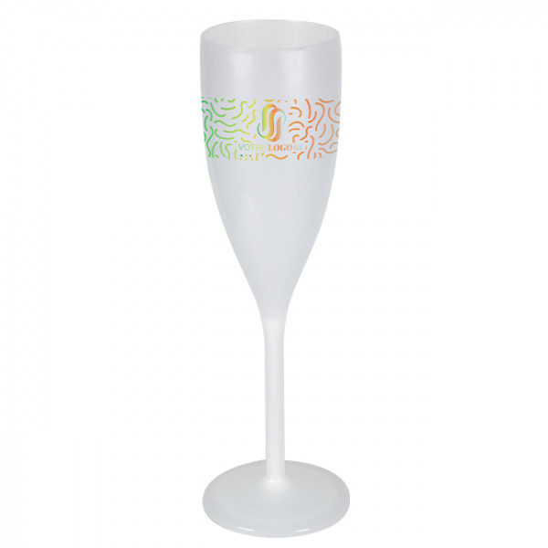 Flûte à champagne réutilisable 16 cL personnalisée - Impression digitale couleurs illimitées