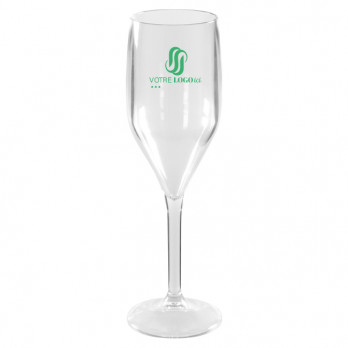 Flûte à champagne réutilisable 15 cL personnalisée - Gamme Luxe - Impression jusqu'à 3 couleurs