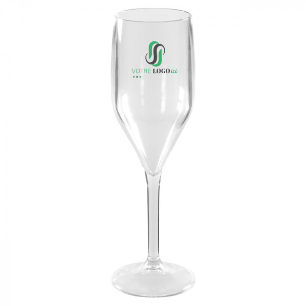 Flûte à champagne réutilisable 15 cL personnalisée - Gamme Luxe - Impression jusqu'à 3 couleurs