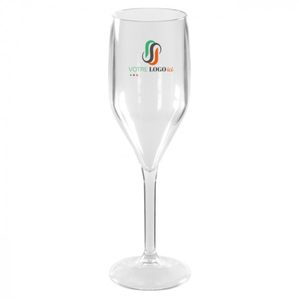 Flûte à champagne réutilisable 15 cL personnalisée - Gamme Luxe - Impression jusqu'à 3 couleurs