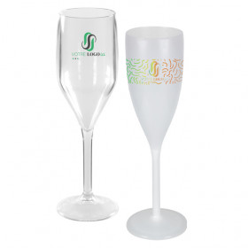 Flûte à champagne en plastique réutilisable personnalisée