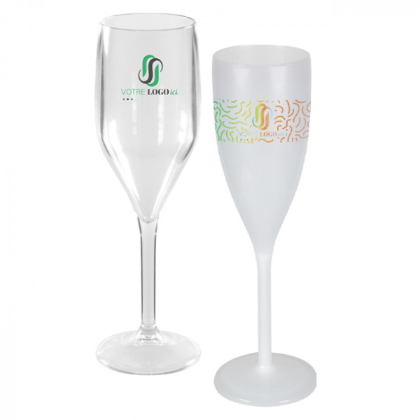 Flûte à champagne en plastique réutilisable personnalisée