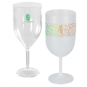 Verre à pied en plastique personnalisable avec logo pour évènement