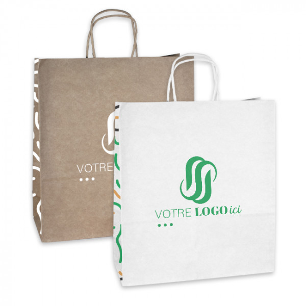 Sacs à poignées torsadées en papier personnalisés