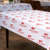Evénement d'entreprise avec buffet : nappe en papier personnalisée avec 1 couleur