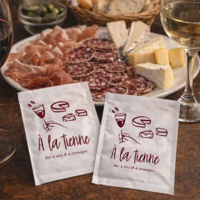 Lingettes rafraîchissantes personnalisées pour dégustation de plateaux de charcuterie