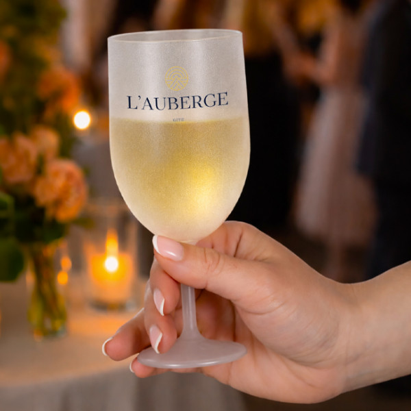 Verre à pied en plastique réutilisables et personnalisable