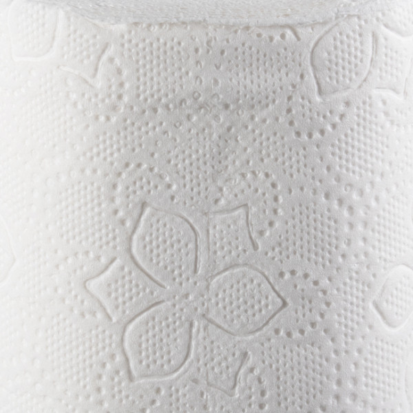 Papier toilette pure ouate double épaisseur avec motif fleuri gaufré