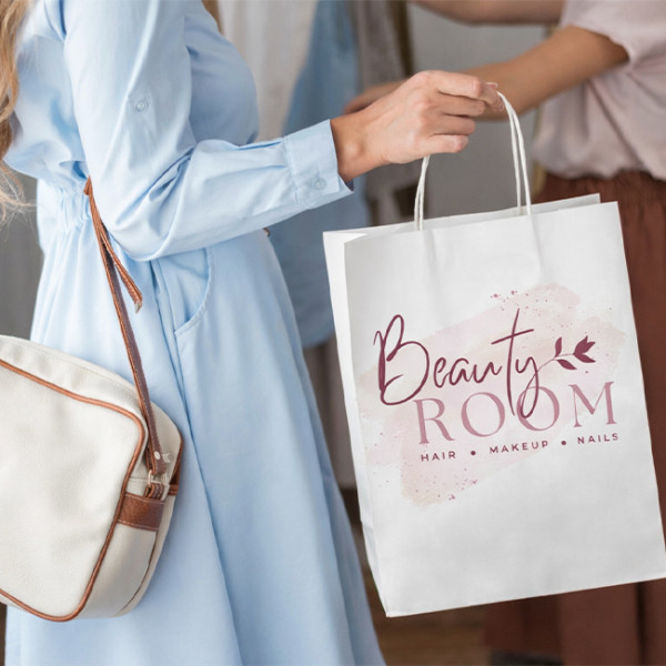 Sac en papier blanc personnalisé pour emballer produits