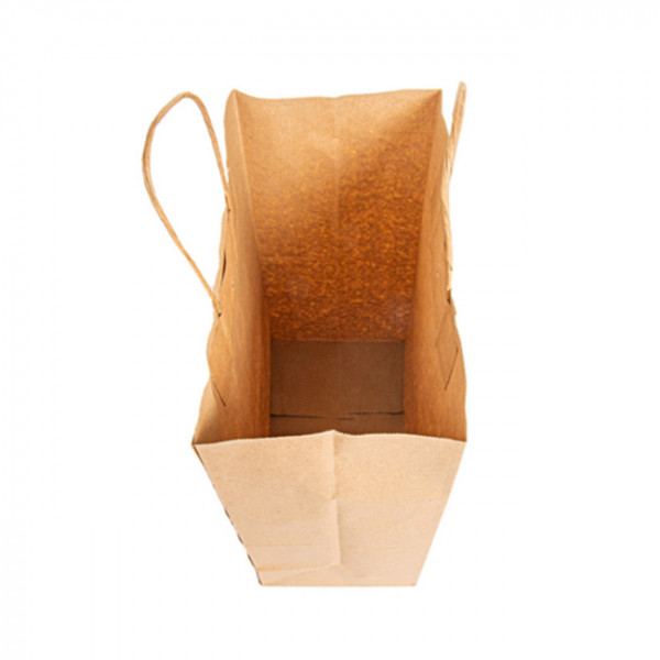 Sac cabas en papier kraft résistant avec poignées torsadées 26 + 14 x 32 cm