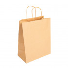 Sac cabas en papier kraft résistant avec poignées torsadées 26 + 14 x 32 cm