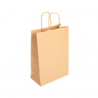 Sac cabas en papier kraft résistant avec poignées torsadées 20 + 10 x 29 cm