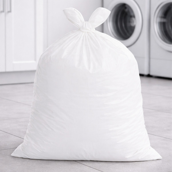 Sac-poubelle 100 L blanc standard avec lien à nouer