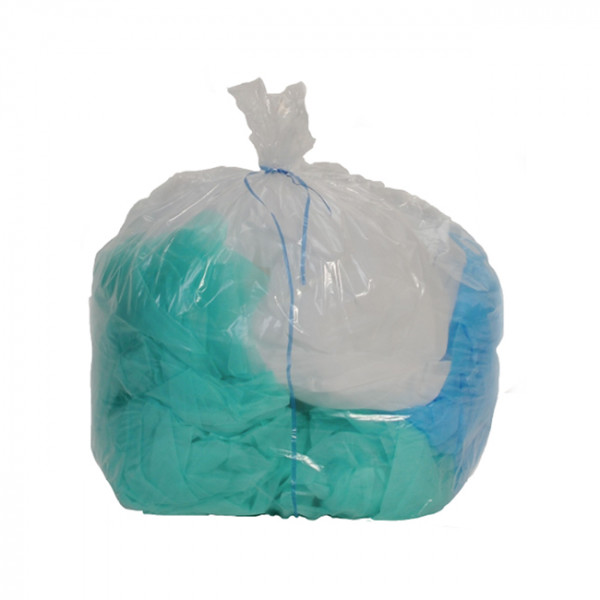 Sac-poubelle 130 L transparent standard avec lien à nouer