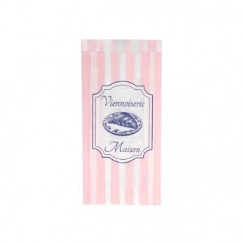 Sachet 1-2 viennoiseries en papier décoré 12 + 5 x 25 cm - Collection vintage