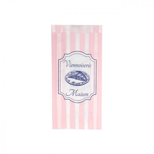 Sachet 1-2 viennoiseries en papier décoré 12 + 5 x 25 cm - Collection vintage
